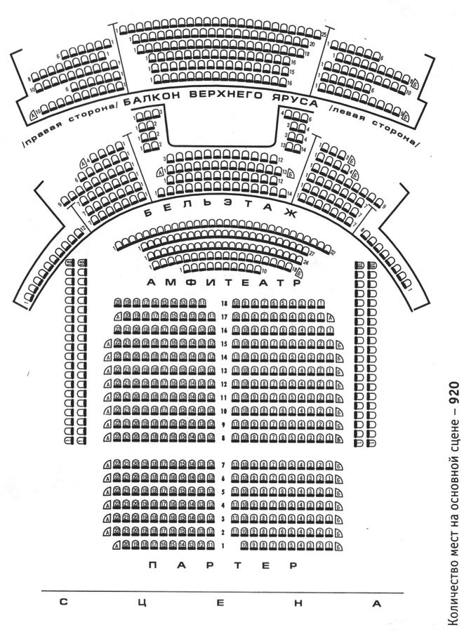 Мхт чехова основная сцена схема зала с местами